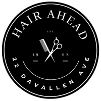 logo on black hair ahead